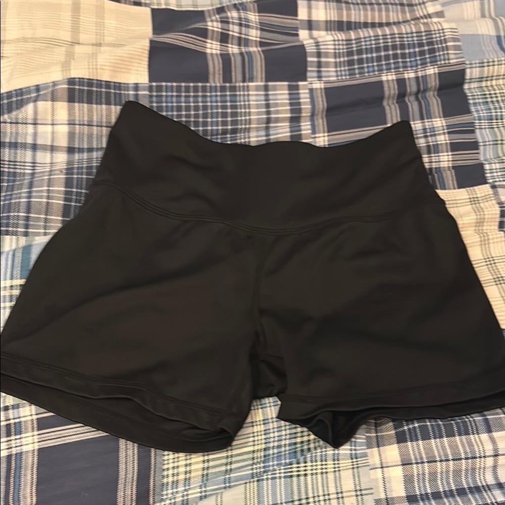 Women's Black High-Waisted Sports Shorts